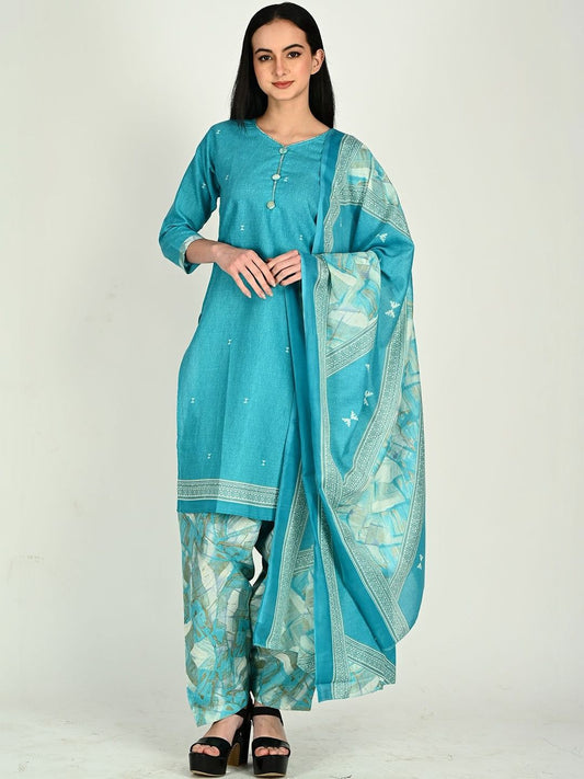 Dhiyona KL Women Ethnic Motifs Printed Regular Kurta with Patiala & With Dupatta