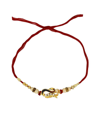 Dhiyona Thread Rakhi With Roli Chawal & Greetings Card