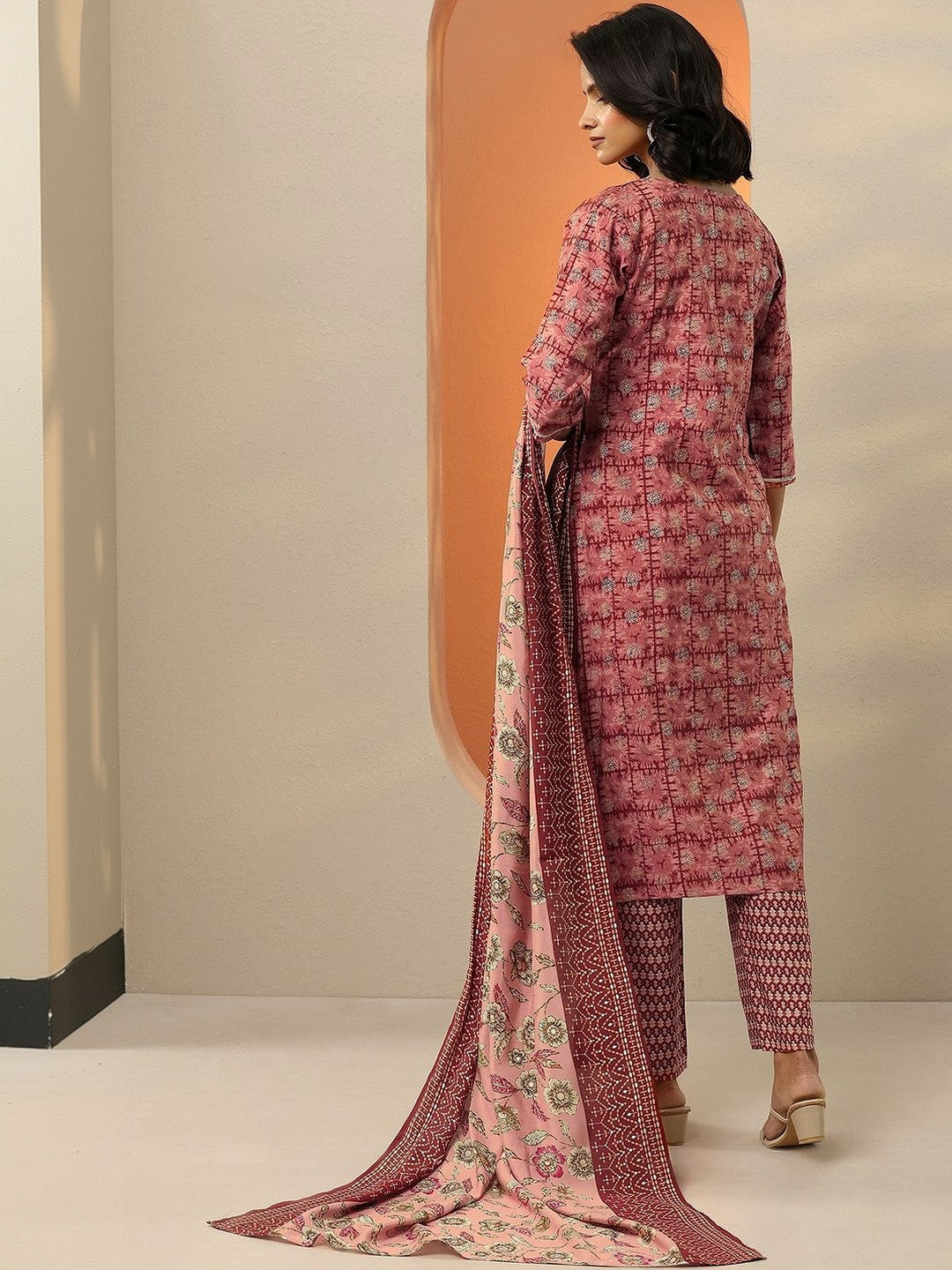Women Ethnic Motifs Printed Regular Thread Work Kurta with Trousers & With Dupatta