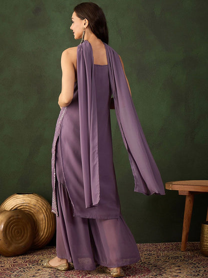 Dhiyona SN Embroidered Kurta, Palazzo With Dupatta