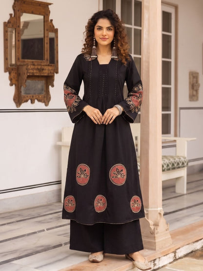Karen ebony embroidery kurta pant set