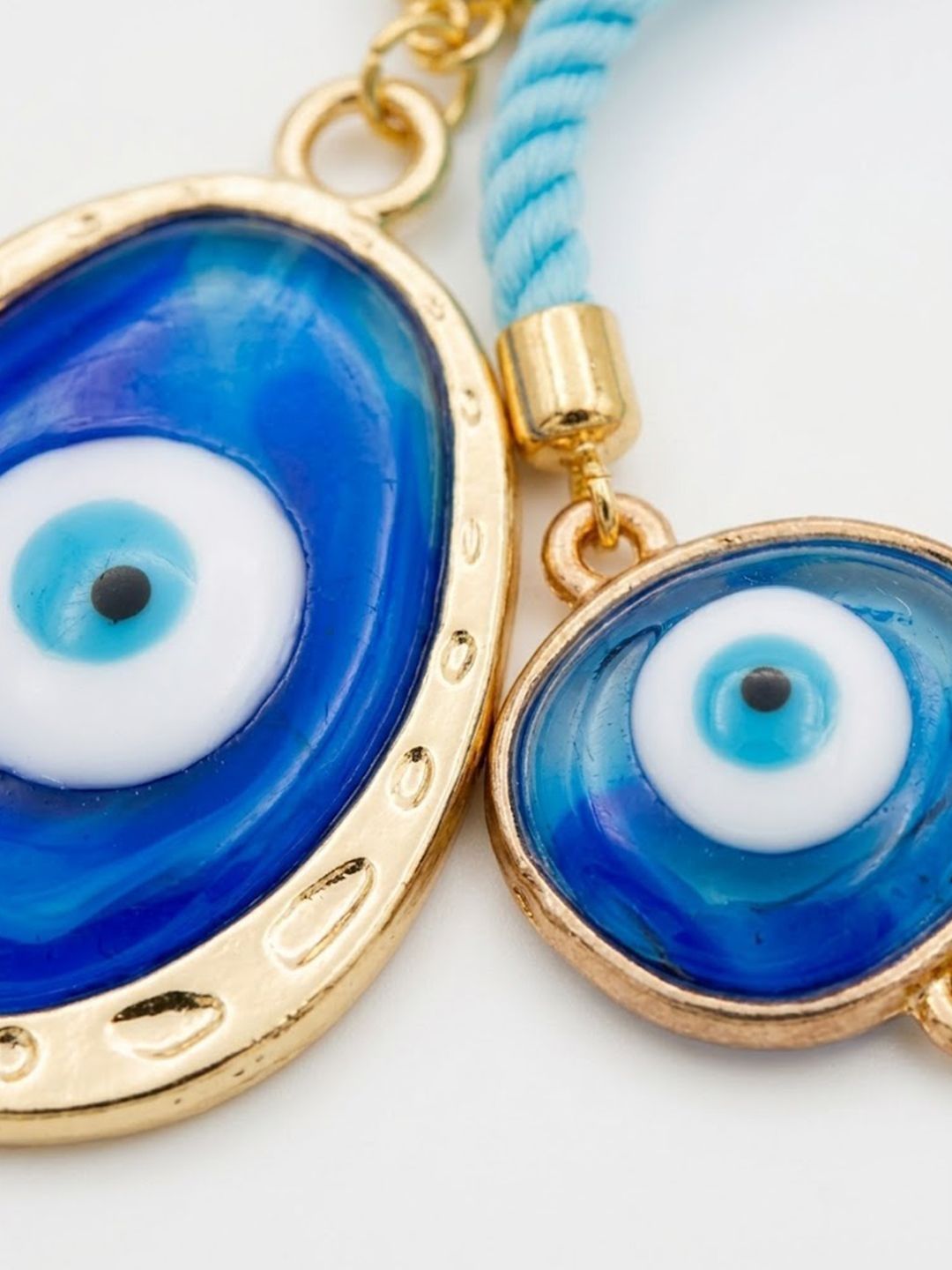 Dhiyona Set Of 2 Blue Evil Eye Bhaiya Bhabhi Wraparound Rakhi