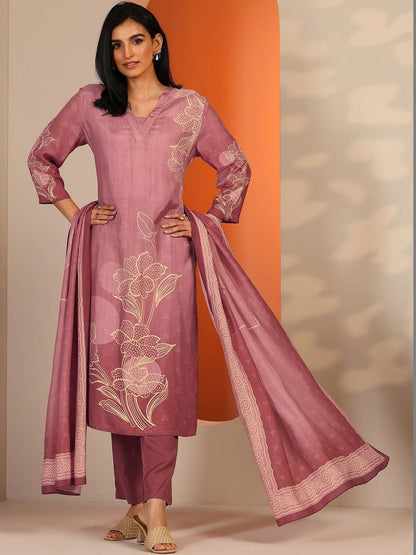Women Floral Printed Regular Kurta with Trousers & With Dupatta