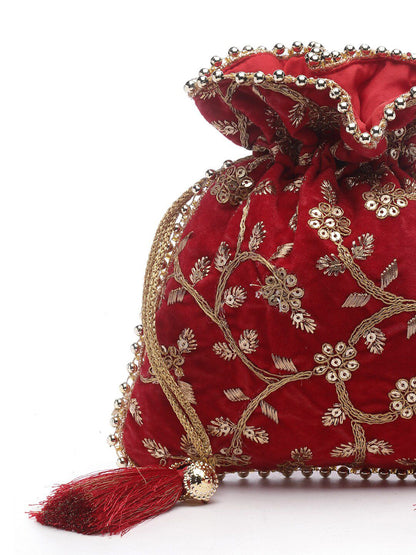 Dhiyona NR Floral Embroidered Potli