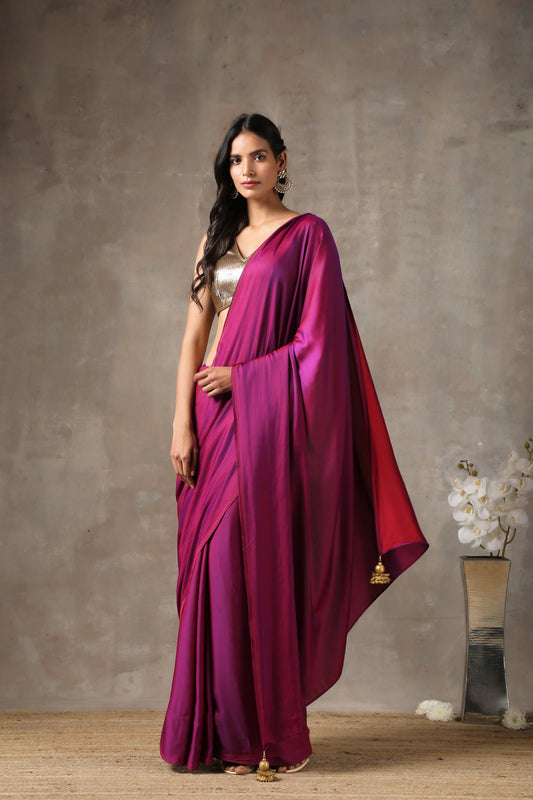 Dhiyona ST Plum Satin Saree