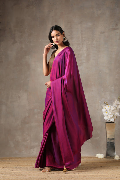 Dhiyona ST Plum Satin Saree