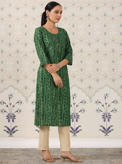 Dhiyona OD  Bandhani Printed Straight Kurta