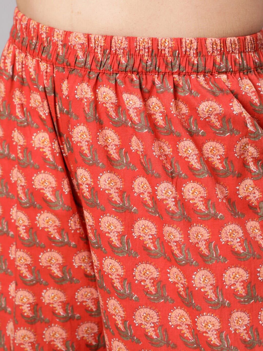 Dhiyona AN Ethnic Motifs Printed Empire Gotta Patti Pure Cotton A-Line Kurta with Sharara