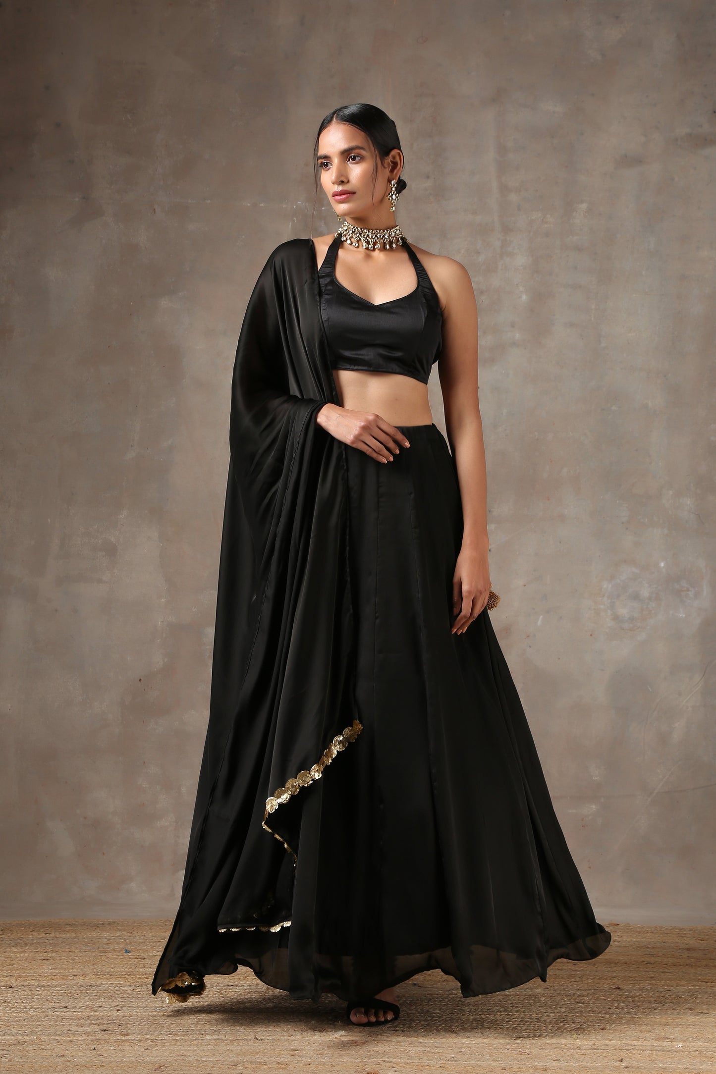 Dhiyona ST Regal Black Lehenga
