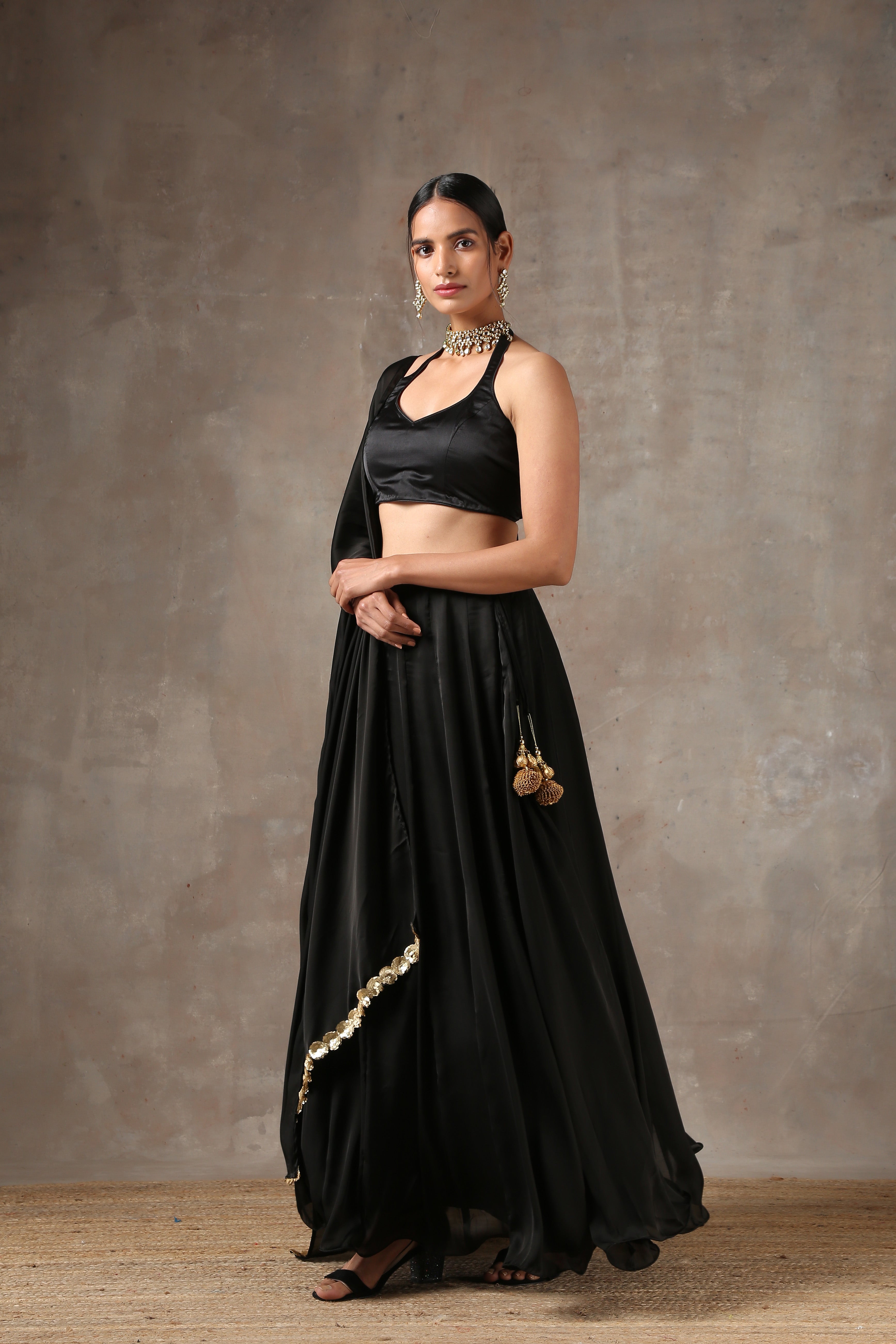 Dhiyona ST Regal Black Lehenga