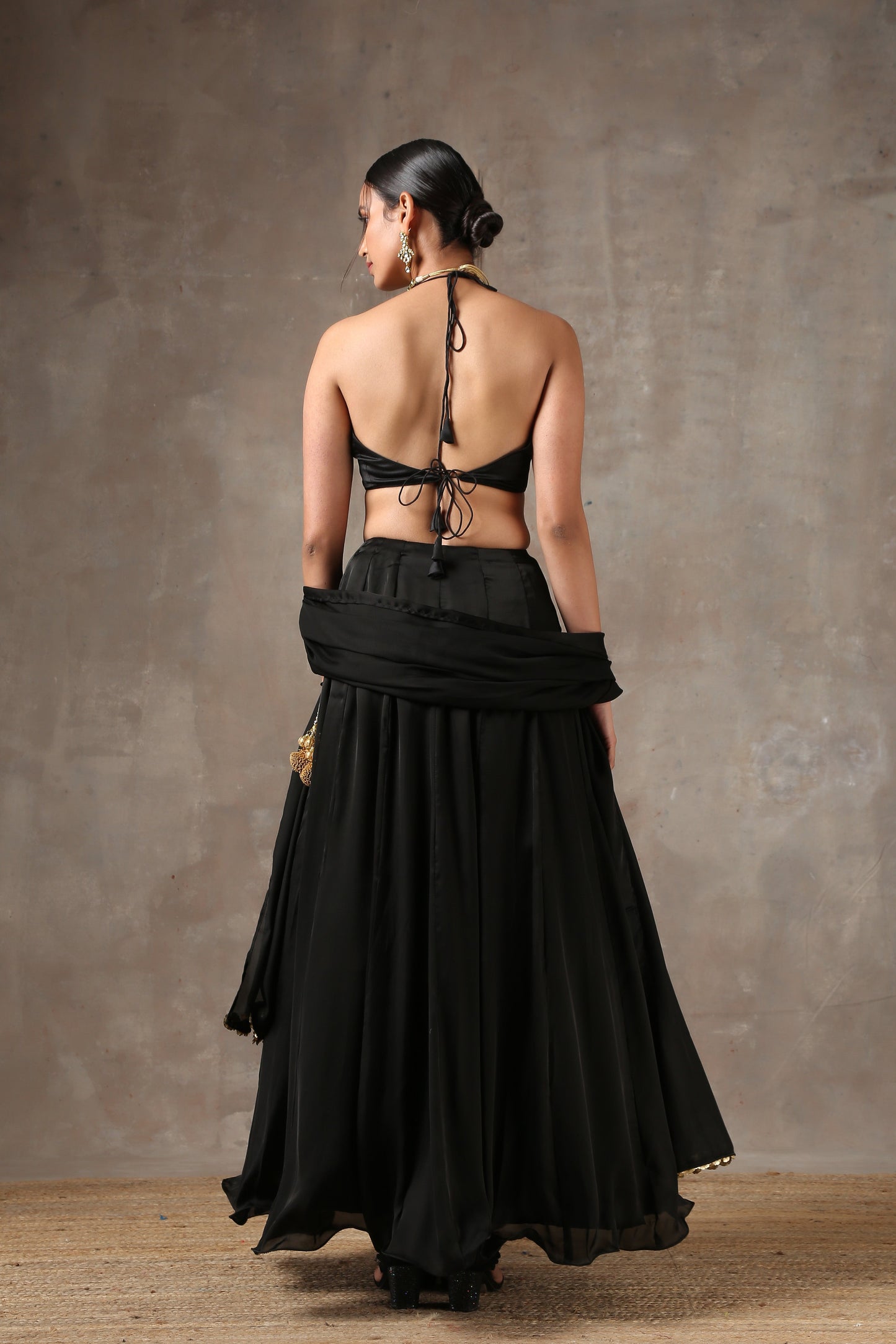 Dhiyona ST Regal Black Lehenga