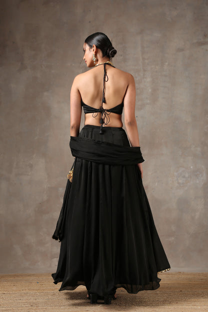 Dhiyona ST Regal Black Lehenga