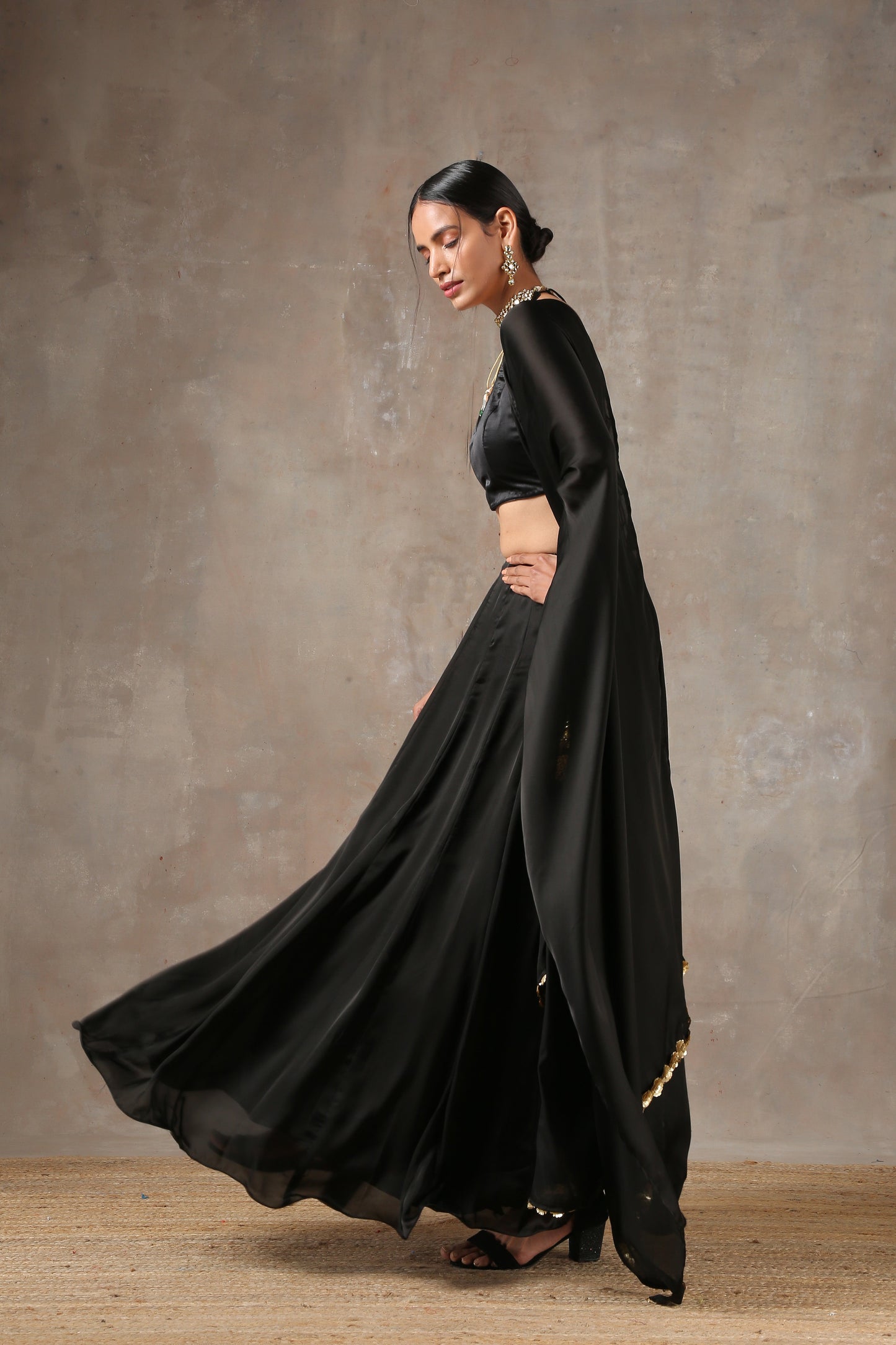 Dhiyona ST Regal Black Lehenga
