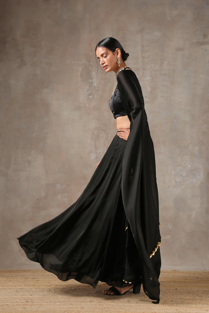 Dhiyona ST Regal Black Lehenga