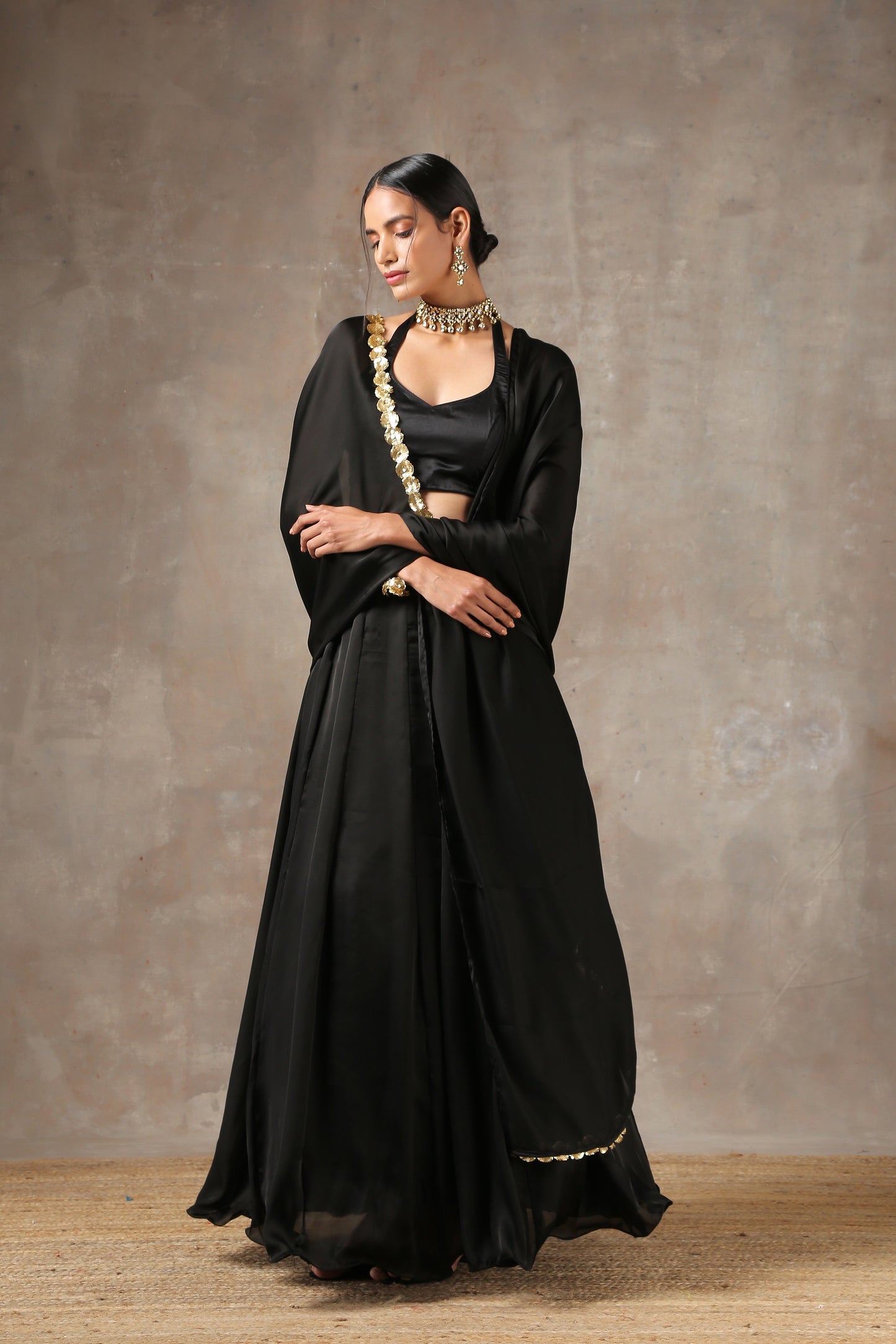 Dhiyona ST Regal Black Lehenga