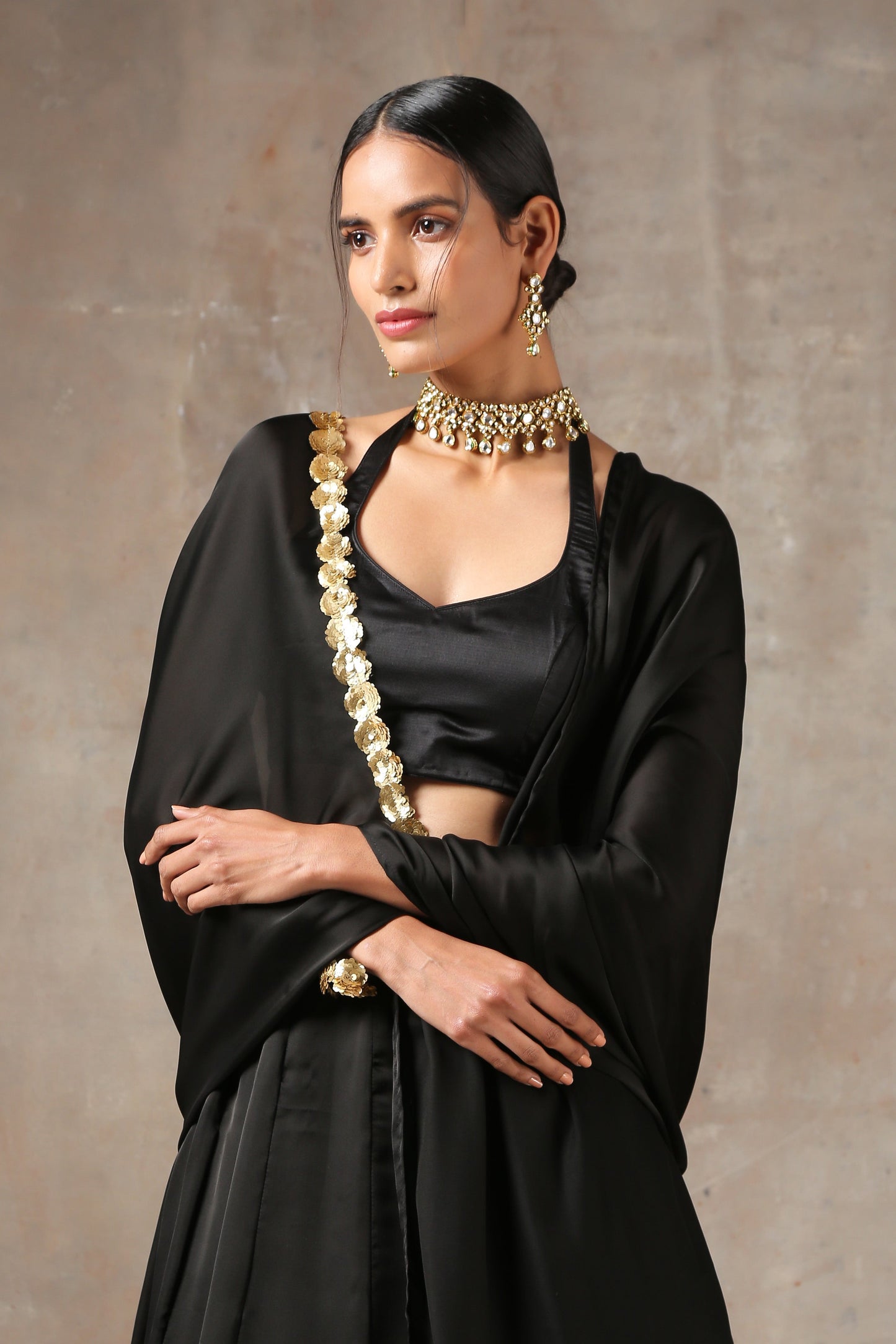 Dhiyona ST Regal Black Lehenga