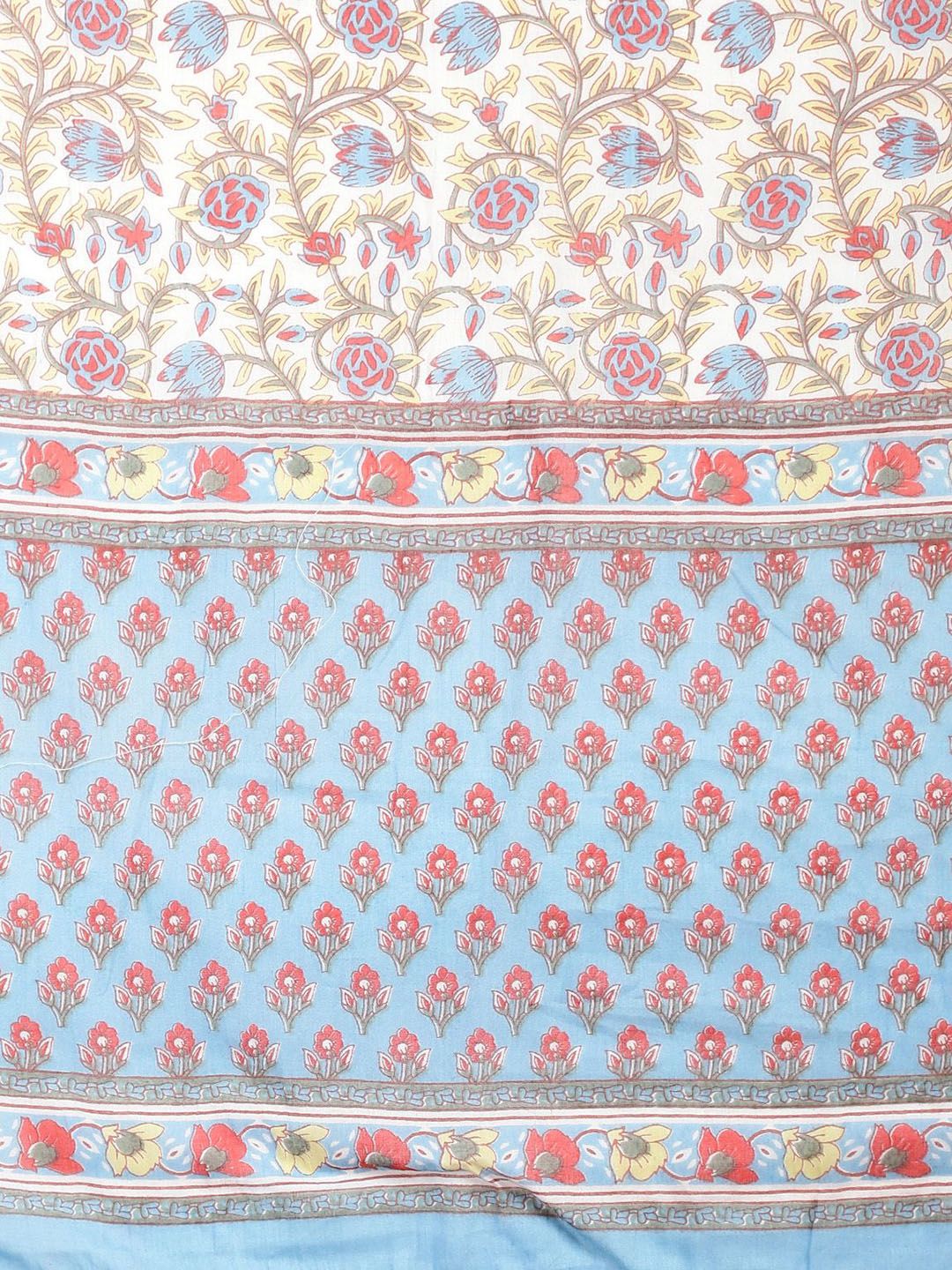 Dhiyona KL Floral Printed Pure Cotton Anarkali Kurta With Trouser & Dupatta