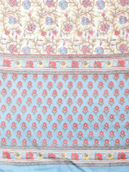 Dhiyona KL Floral Printed Pure Cotton Anarkali Kurta With Trouser & Dupatta