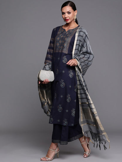 Dhiyona IE Ethnic Motifs Printed Kurta with Palazzos & Dupatta