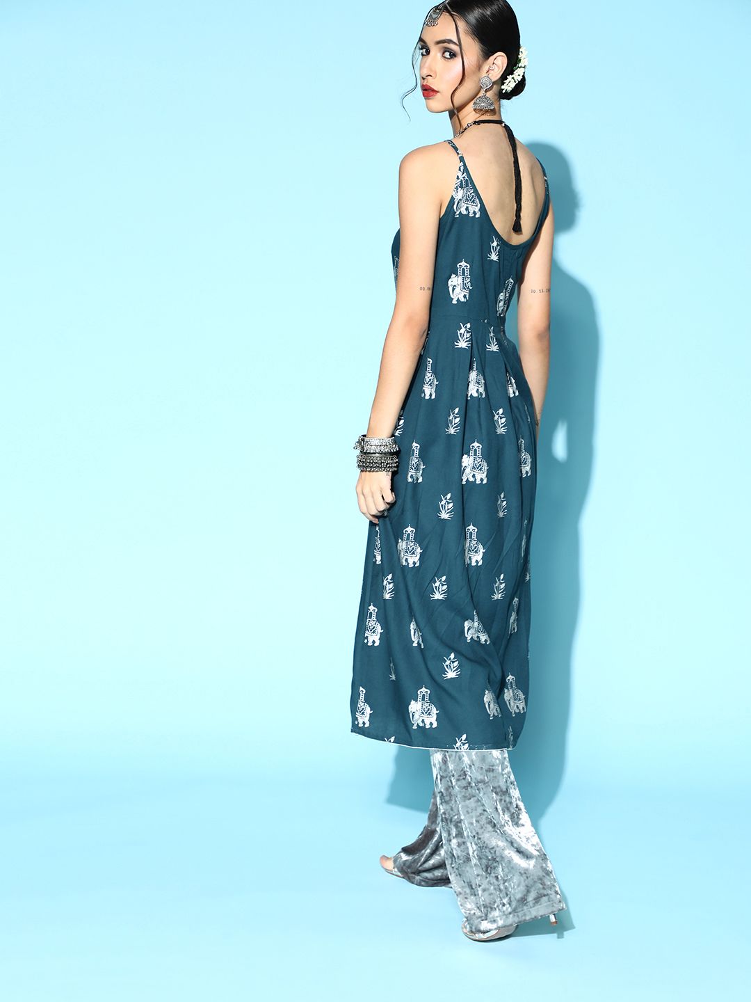 Dhiyona OD  Tranquil Teal Fit & Flare Kurta