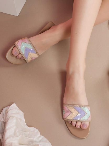 Dhiyona AK Embellished Open Toe Flats