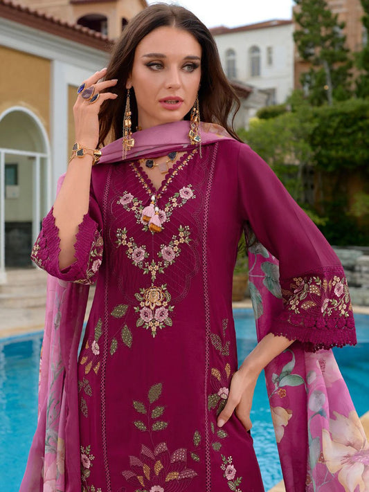 Women Floral Embroidered Regular Thread Work Pure Silk Kurta with Trousers & With Dupatta