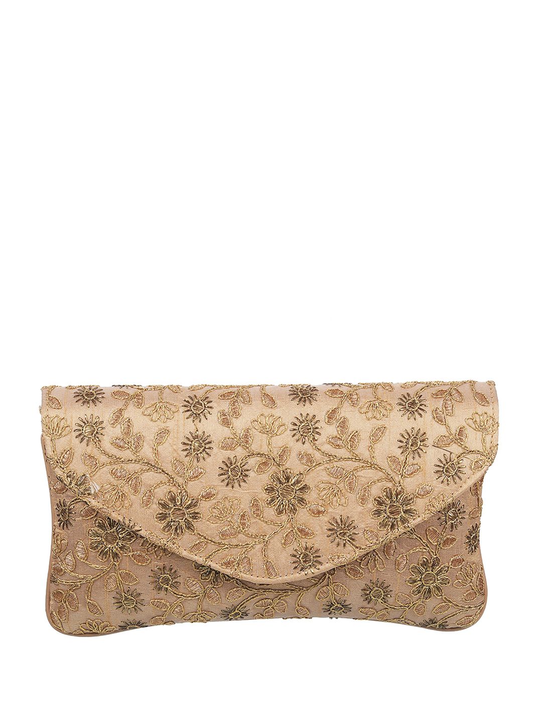 Dhiyona NR Gold-Toned Embroidered Envelope Clutch