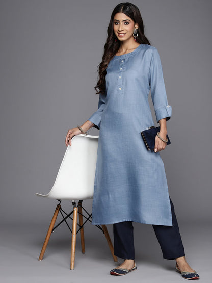 Dhiyona IE Pack Of 2 Solid Straight Liva Kurta