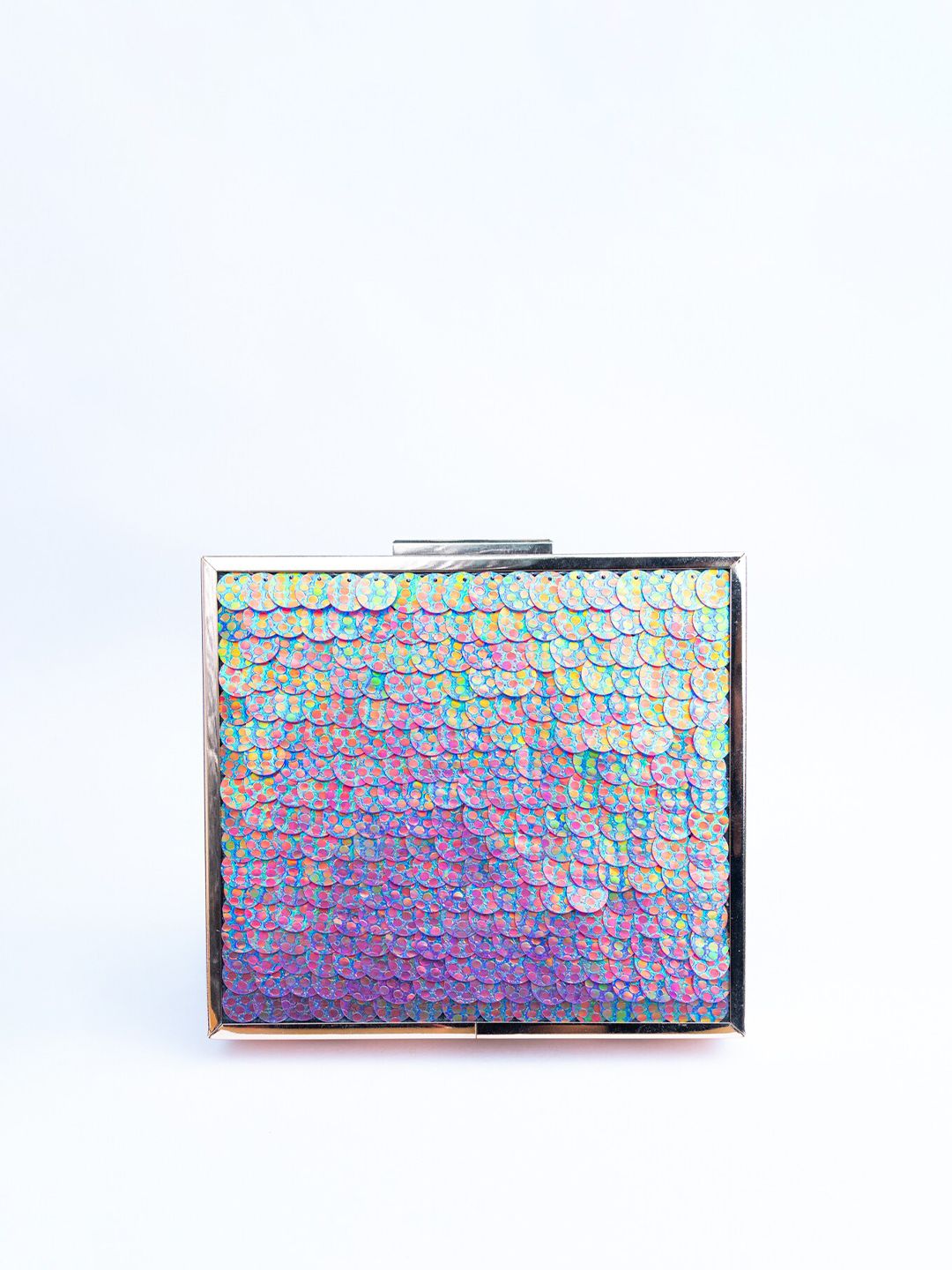 Dhiyona NR Purple & Black Embroidered Box Clutch