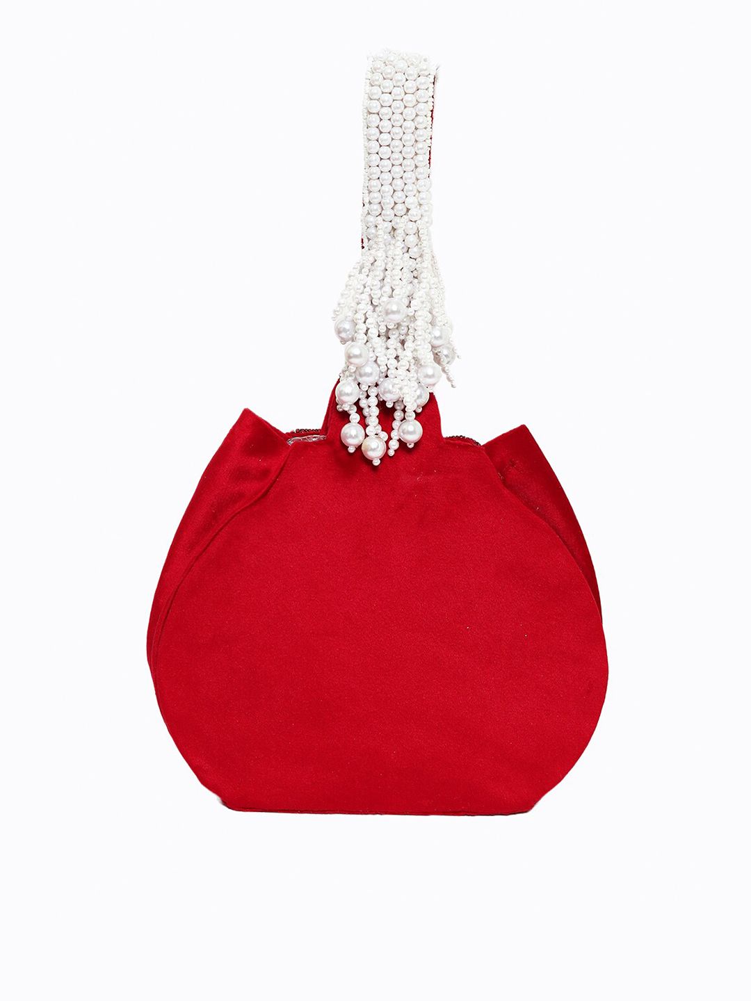 Dhiyona NR Maroon & Off White Embroidered Embroidered Potli Clutch