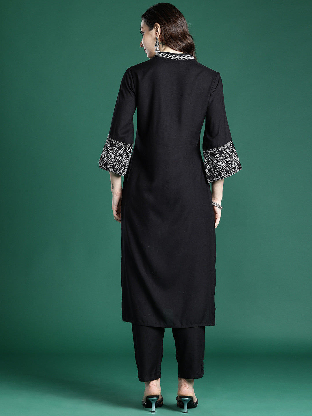 Ethnic Motifs Embroidered Regular Kurta with Trousers