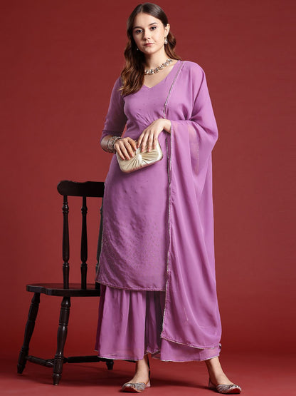 Dhiyona AN Printed Gotta Patti Kurta with Sharara & Dupatta
