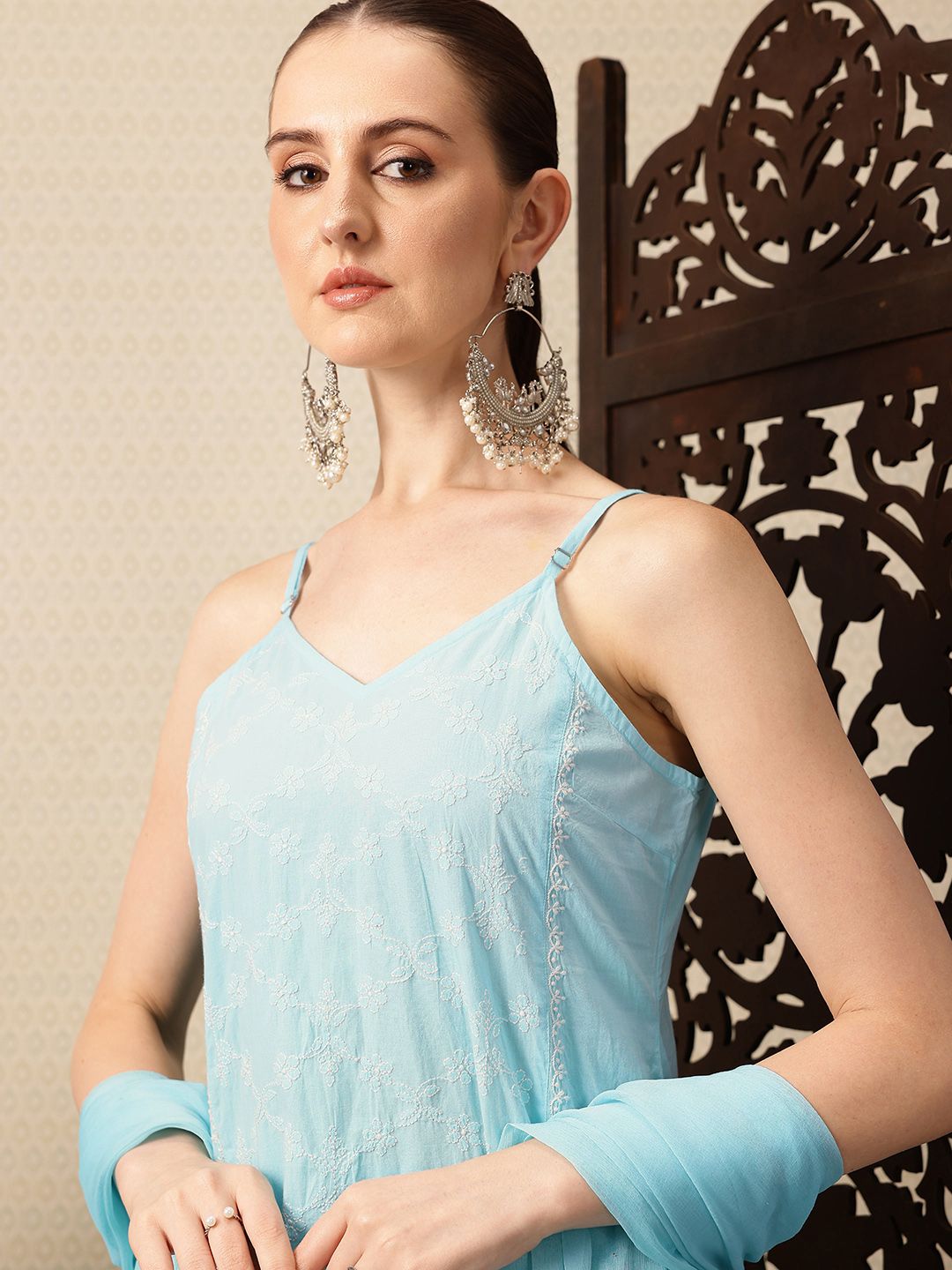 Dhiyona HOP Pure Cotton Floral Embroidered Jashn Kurta With Sharara & Dupatta