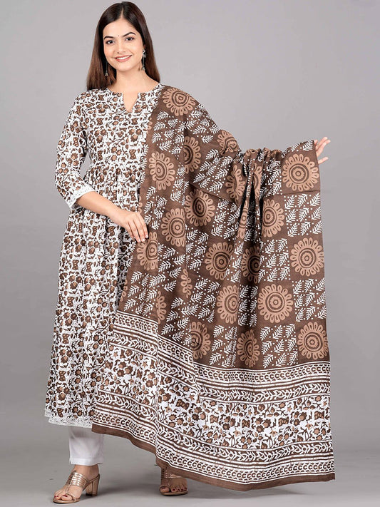Dhiyona KL Printed Kurta with Trousers & Dupatta