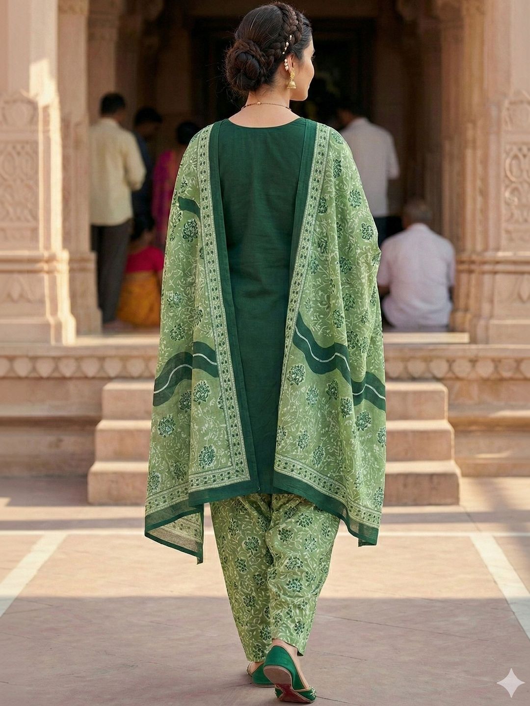 Dhiyona KL Women Ethnic Motifs Regular Kurta with Patiala & With Dupatta