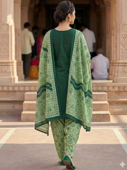 Dhiyona KL Women Ethnic Motifs Regular Kurta with Patiala & With Dupatta