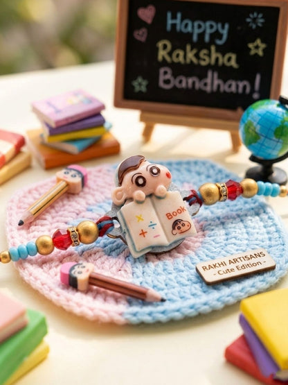 Dhiyona Kids Shinchan Character Artificial Beads Thread Rakhi
