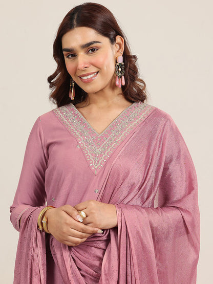 Women Ethnic Motifs Embroidered Regular Gotta Patti Kurta with Salwar & With Dupatta