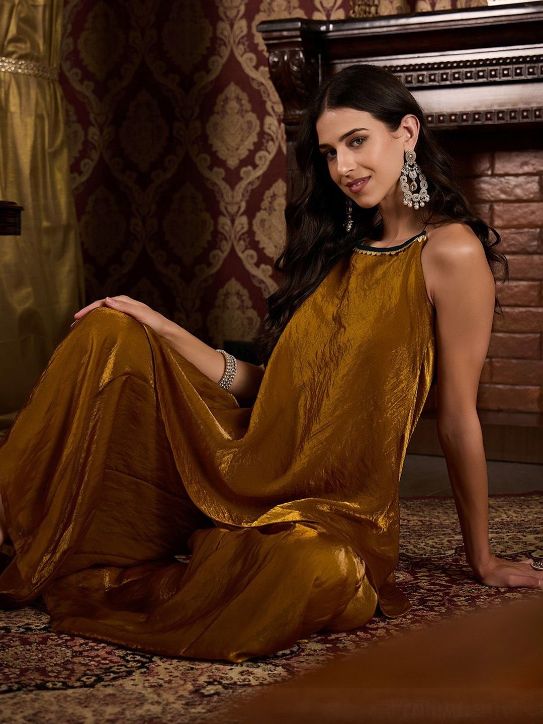Dhiyona CH Women Regular Flared A-Line Kurta with Palazzos