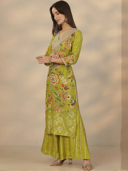 Dhiyona LL Women Floral Printed Kurta with Palazzo & Dupatta