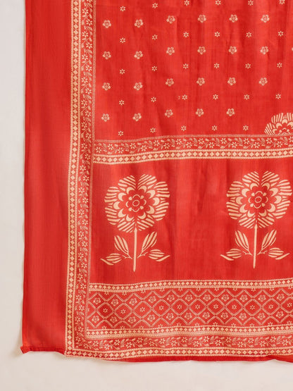 Women Ethnic Motifs Regular Thread Work Pure Cotton Kurta with Trousers & With Dupatta
