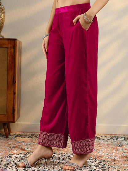 Dhiyona LL Women Ethnic Motifs Embroidered Kurta with Palazzos & Dupatta