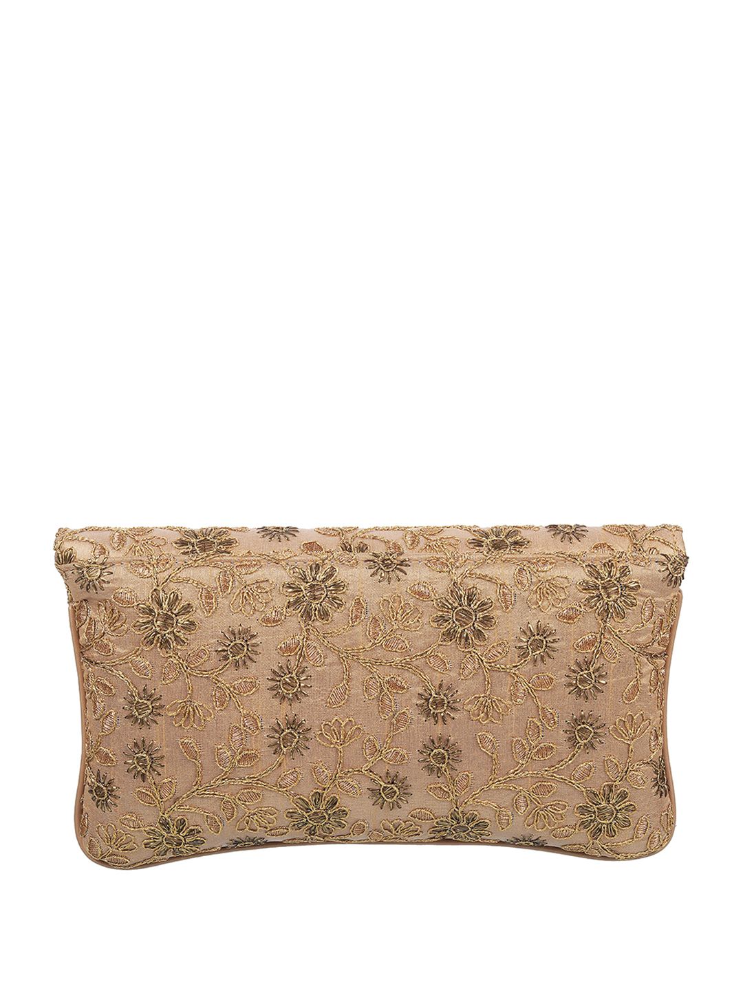 Dhiyona NR Gold-Toned Embroidered Envelope Clutch