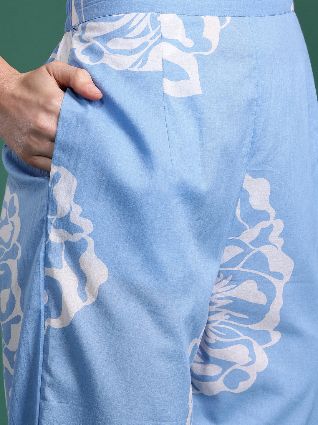 Floral Printed Regular Pure Cotton Kurta with Trousers