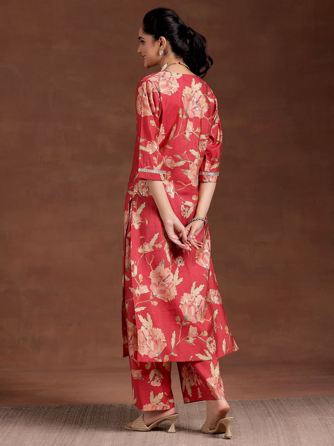 Women Floral Printed Regular Gotta Patti Kurta with Palazzos