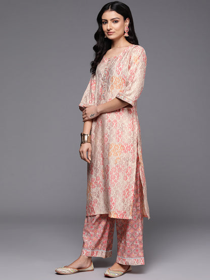 Ethnic Motifs Printed Zari Kurta with Palazzos