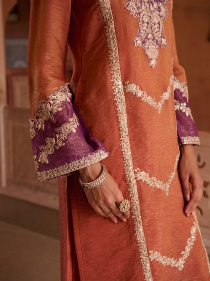 Gaurisha Rust full work premium suit set