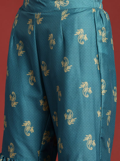 Dhiyona AN Printed Gotta Patti Kurta with Sharara & Dupatta