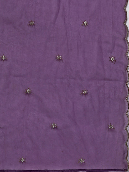 Women Floral Yoke Design Regular Thread Work Kurta with Trousers & Dupatta
