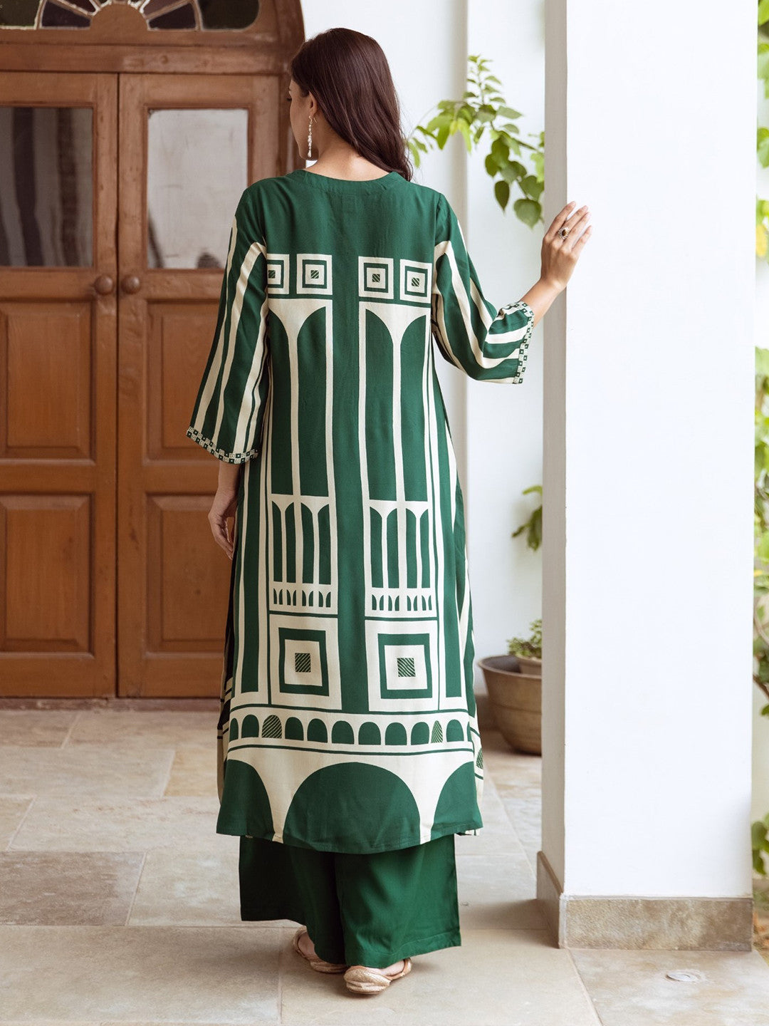 Geometric Printed Kurta with Palazzos